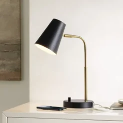 Arynn Table Lamp W/ USB Port - 19 Inch Height - TBL4457 - Black/Brass - Safavieh -Lighting Store GUEST 719e875e d342 4393 b72a 217d1e1d89c1