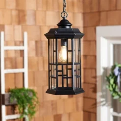 Carwen 8.3" Outdoor Pendant - PLT7009 - Black - Safavieh -Lighting Store GUEST 7554fead c9c9 46b5 80b5 013c1affaf32