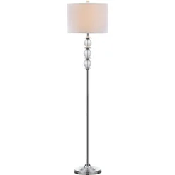 60" Riga Floor Lamp Clear/Chrome (Includes CFL Light Bulb) - Safavieh -Lighting Store GUEST 7d1d11f7 ae9a 4036 a23f cb064441021a