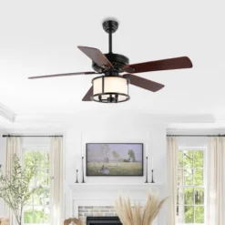 Kristos 3 Light 52" Ceiling Fan - CLF1024 - Black - Safavieh -Lighting Store GUEST 7f9e91c4 1acd 48c4 ab8d 0049c54af99d