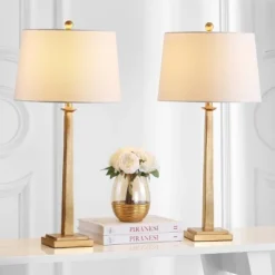 Andino Table Lamp (Set Of 2) - 31.5 Inch Height - TBL4024 - Gold/White - Safavieh -Lighting Store GUEST 85a1791f 09ac 4c05 a72c 01adbeb27a32
