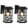 Carwen 8.46" Outdoor Sconce (Set Of 2) - PLT7008 - Black - Safavieh