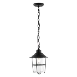 Penber 8.5" Outdoor Pendant - PLT4039 - Black - Safavieh