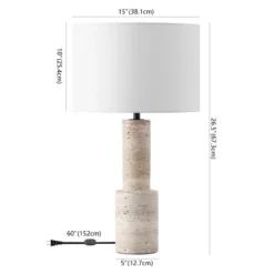 Tywin Travertine Table Lamp - CTL1072 - Travertine/White - Safavieh Couture -Lighting Store GUEST 93eda409 da86 478e 9b85 e061eee574cd