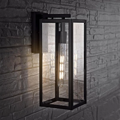 Welson Outdoor Wall Lantern - PLT4007 - Clear/Black - Safavieh 4 Welson Outdoor Wall Lantern - PLT4007 - Clear/Black - Safavieh - Image 2