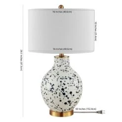 Krew Glass Table Lamp - White/Navy Blue - Safavieh -Lighting Store GUEST 95e113e0 c437 402a 9c5c ce052725c7c9
