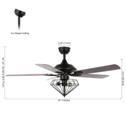 Leanne 2 Light 52" Ceiling Fan - CLF1026 - Black - Safavieh -Lighting Store GUEST 9e0d7409 a559 4f86 98d0 7efcce3eaf2f