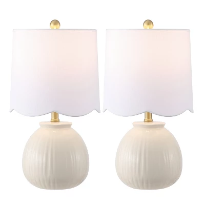 Devi 20.25" Table Lamp (Set Of 2) - TBL4631 - White - Safavieh 3 Devi 20.25" Table Lamp (Set Of 2) - TBL4631 - White - Safavieh