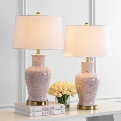 Calli Table Lamp (Set Of 2) - 28 Inch Height - TBL4161 - Pink/White - Safavieh -Lighting Store GUEST a057c65e 79ce 4fc5 9a2e 588a9e744c28