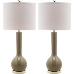 Mae Long Neck Ceramic Table Lamp (Set Of 2) - Safavieh -Lighting Store GUEST a1cf8dbf f3bb 4473 ac8f e13d548b7c34