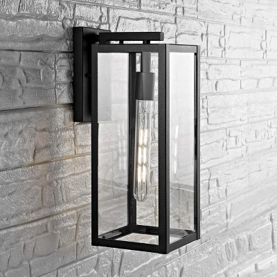Welson Outdoor Wall Lantern - PLT4007 - Clear/Black - Safavieh 5 Welson Outdoor Wall Lantern - PLT4007 - Clear/Black - Safavieh - Image 3