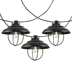 Aislin LED Outdoor String Lights - 120" - 10 Light - PLT4052 - Black - Safavieh -Lighting Store GUEST a4c64e2f 7f32 49e0 b1ba 19fd7bb070a8