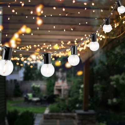 Huron LED Outdoor String Lights - 120" - 10 Light - PLT4045 - Black - Safavieh 4 Huron LED Outdoor String Lights - 120" - 10 Light - PLT4045 - Black - Safavieh - Image 2
