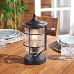 Rueda 6.3" Outdoor Table Lamp - PLT7041 - Black - Safavieh -Lighting Store GUEST a8c1d2a9 fdc3 4c24 bf52 27d545952fd1