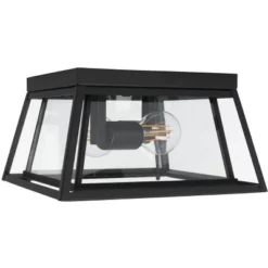 Rydler 11" Outdoor Flush Mount - PLT7029 - Black - Safavieh -Lighting Store GUEST a937bc40 4843 413f adbb 6c9b02924d61