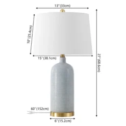 Stark Table Lamp - 27 Inch Height - TBL4303 - Blue - Safavieh -Lighting Store GUEST ac5a90c1 bf03 474c 880a 4a1aff3ee37c