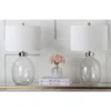 Set Of 2 Neville Glass Table Lamp (Includes LED Light Bulb) Clear - Safavieh