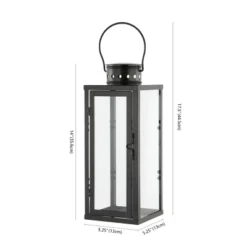 Lorient 17.75" Indoor/Outdoor Lantern (Set Of 2) - PLT4068 - Black - Safavieh -Lighting Store GUEST b01c7d38 6253 4b02 a435 39fdeecf8ba9