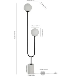 Leif Iron & Marble Floor Lamp - Black/White - Safavieh -Lighting Store GUEST b4b54dc6 2f9f 4980 a3c1 a1e3a7c18277