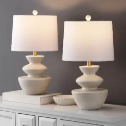 Jorden 21.5" Table Lamp (Set Of 2) - TBL4642 - White - Safavieh -Lighting Store GUEST b7643277 843f 42e2 926a e0e21c5c15a5