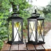 Lirio 20.5" Indoor/Outdoor Lantern (Set Of 2) - PLT4064 - Black - Safavieh