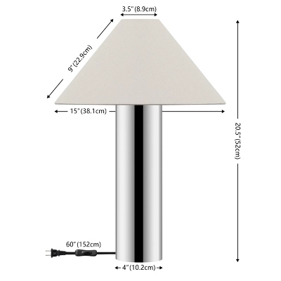 Cheri Table Lamp - 20.5 Inch Height - TBL4617 - Chrome/White - Safavieh 6 Cheri Table Lamp - 20.5 Inch Height - TBL4617 - Chrome/White - Safavieh - Image 4