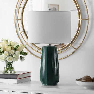 Yani Table Lamp - 24.5 Inch Height - TBL4361 - Dark Green - Safavieh 3 Yani Table Lamp - 24.5 Inch Height - TBL4361 - Dark Green - Safavieh