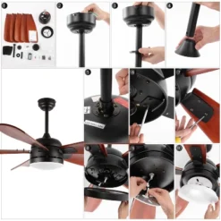 Durden Led Light 57" Ceiling Fan - CLF1029 - Black - Safavieh -Lighting Store GUEST cc362df5 e2a2 41be 96d1 3fcfc398d659