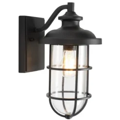 Adelle 8.5" Outdoor Sconce (Set Of 2) - PLT7012 - Black - Safavieh -Lighting Store GUEST d0c04c0a 8fe9 4dd7 8e10 ff1fd1aac886