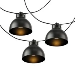 Claudie LED Outdoor String Lights - 120" - 10 Light - PLT4049 - Black - Safavieh -Lighting Store GUEST d36d880b ce70 4a6c bec3 2af472cb7554