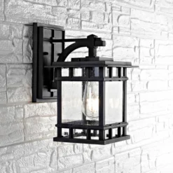 Grayter Outdoor Wall Lantern - PLT4013 - Clear/Black - Safavieh -Lighting Store GUEST d4329f96 b07d 4024 85b8 cf049031539b