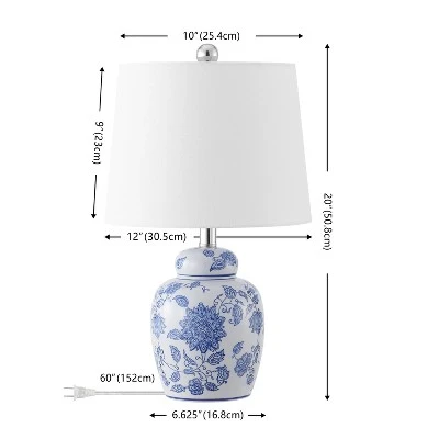 Sandra 20" Table Lamp (Set Of 2) - TBL4630 - White/Blue - Safavieh 6 Sandra 20" Table Lamp (Set Of 2) - TBL4630 - White/Blue - Safavieh - Image 4