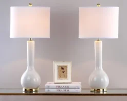 Mae Long Neck Ceramic Table Lamp (Set Of 2) - Safavieh -Lighting Store GUEST d6d16fe3 6af5 4c1b ad66 57e5bfd4125c