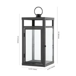Fraleigh 16" Indoor/Outdoor Lantern (Set Of 2) - PLT4073 - Black - Safavieh -Lighting Store GUEST db32907a b26f 4e93 9b07 c4d4aaad6df7