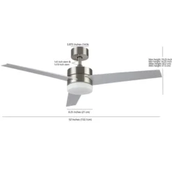 Radcliff Led Light 52"Ceiling Fan - CLF1021 - Nickle - Safavieh -Lighting Store GUEST dc8f5412 7343 4221 a6de bb61ffae9741