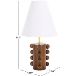 Millie 22" Wood Table Lamp - TBL3023 - Walnut - Safavieh -Lighting Store GUEST dee44d5f 12f5 4a00 9513 d90d0f7327d3