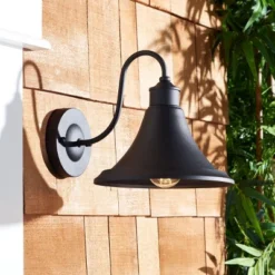 Graylyn 9" Outdoor Wall Sconce (Set Of 2) - PLT7016 - Black - Safavieh -Lighting Store GUEST df8c480e 96bb 47b7 b1d0 3c59dc249910