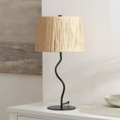 Ziggi Table Lamp - 24.25 Inch Height - TBL4546 - Black/Natural - Safavieh