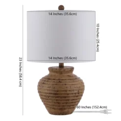 Kamryn Resin Table Lamp - Brown - Safavieh -Lighting Store GUEST e53f640f 724d 4738 93cd 565b4cc9ccd5