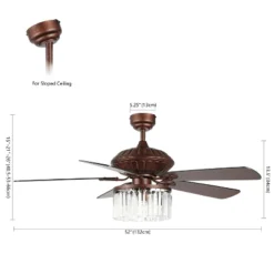 Laurila 3 Light 52" Ceiling Fan - CLF1025 - Rust - Safavieh -Lighting Store GUEST e605b7ba b6b9 463c 8b60 39ea3b8080a9
