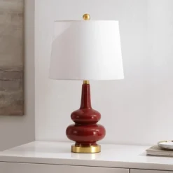 Evie Table Lamp - 23 Inch Height - TBL4610 - Cranberry - Safavieh -Lighting Store GUEST e6c2ab6c ee7a 42d7 a1ee df47b7ee446a