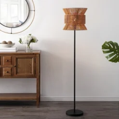 Boyer 60" Floor Lamp - FLL4100 - Natural/Black - Safavieh -Lighting Store GUEST e6d42b2e 1532 43ba 8225 f23fc74d0724