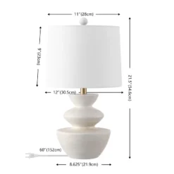 Jorden 21.5" Table Lamp (Set Of 2) - TBL4642 - White - Safavieh -Lighting Store GUEST e7783da2 fa22 43e6 9063 f1b3728841cd