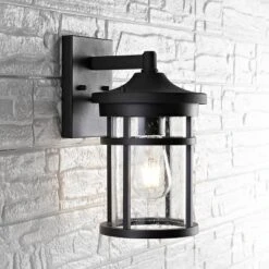 Senta Outdoor Wall Lantern - PLT4001 - Clear/Black - Safavieh -Lighting Store GUEST e972ed03 2978 4c64 8c8f 4fa2df4bb7f1