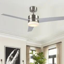 Radcliff Led Light 52"Ceiling Fan - CLF1021 - Nickle - Safavieh -Lighting Store GUEST ee884cb6 a6eb 4551 a0a2 55a5d3b6caa0