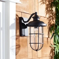 Adelle 8.5" Outdoor Sconce (Set Of 2) - PLT7012 - Black - Safavieh -Lighting Store GUEST f0250f6d 8a6b 447e a4f7 8da50baf9a1d