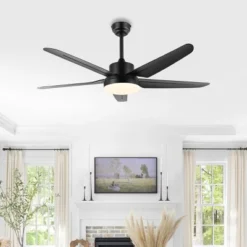 Melesa Led Light 52" Ceiling Fan - CLF1027 - Black - Safavieh -Lighting Store GUEST f4bbc083 627f 4b62 a431 3c00a8ed31af