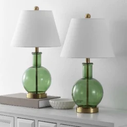 Camelie 22" Table Lamp (Set Of 2) - TBL4622 - Green/Brass - Safavieh -Lighting Store GUEST f7c2462d bf89 4cc0 a5d7 c706ab71157e