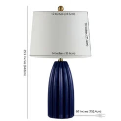 Kayden Ceramic Table Lamp - Navy Blue - Safavieh. -Lighting Store GUEST fb816880 b890 4ff4 9c82 d51e7178bff6