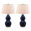(Set Of 2) 26.5" Jill Double- Gourd Ceramic Lamp Navy (Includes CFL Light Bulb) - Safavieh -Lighting Store GUEST fbb8b25e f33b 4b66 b724 19e35de46e1f